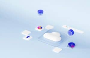 Modern cloud computing and data analytics illustration for Digerati Inc.